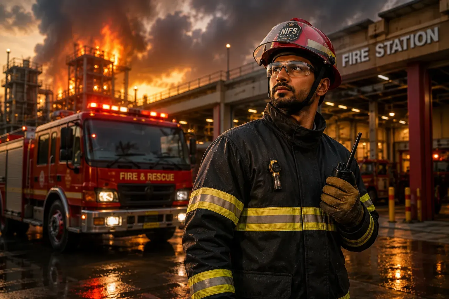 Fire and rescue safety officer on duty